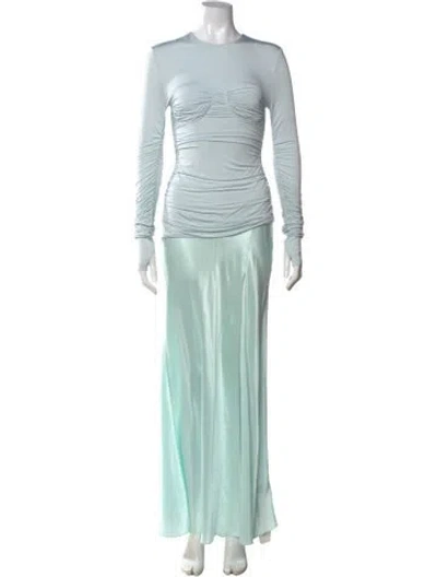 Pre-owned Sir Crew Neck Long Dress In Blue