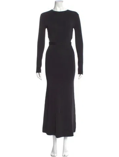 Pre-owned Sir Crew Neck Long Dress In Gray