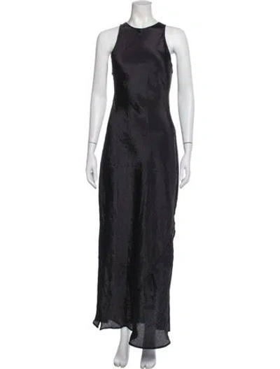 Pre-owned Sir Crew Neck Long Dress In Gray