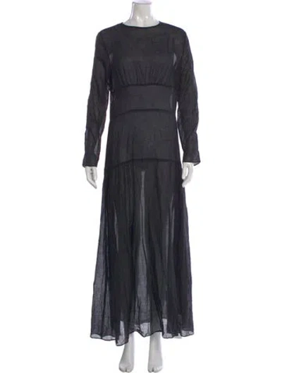 Pre-owned Sir Crew Neck Long Dress In Gray