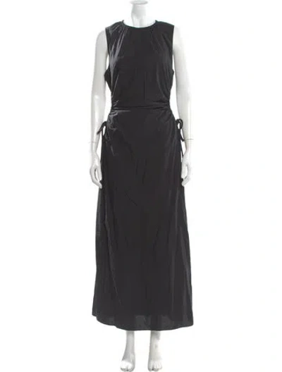 Pre-owned Sir Crew Neck Long Dress In Gray