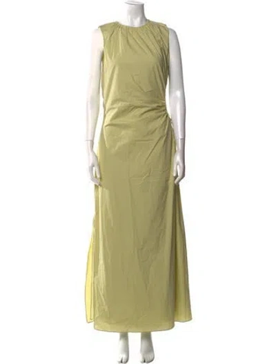 Pre-owned Sir Crew Neck Long Dress In Green
