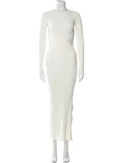 Pre-owned Sir Crew Neck Long Dress In Neutral