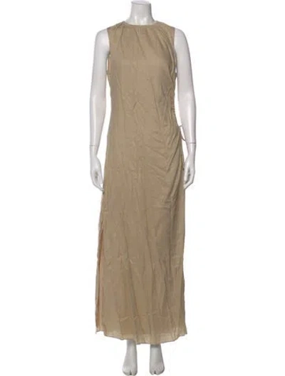 Pre-owned Sir Crew Neck Long Dress In Neutral