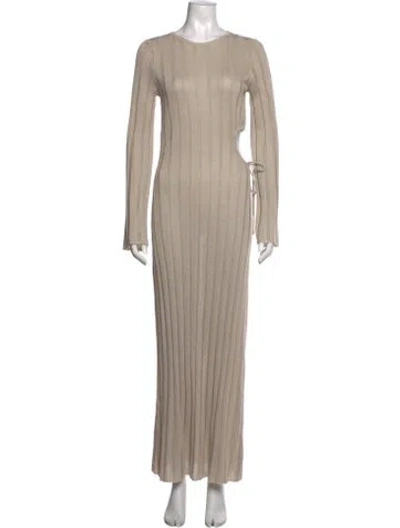 Pre-owned Sir Crew Neck Long Dress In Neutral