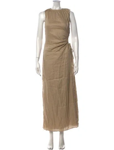 Pre-owned Sir Crew Neck Long Dress In Neutrals