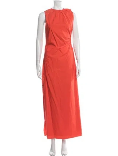 Pre-owned Sir Crew Neck Long Dress In Orange
