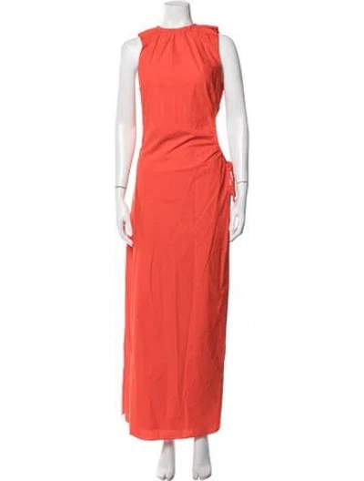 Pre-owned Sir Crew Neck Long Dress In Orange