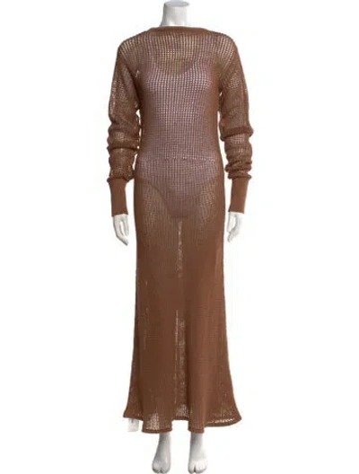 Pre-owned Sir Crew Neck Long Dress W/ Tags In Brown