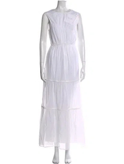 Pre-owned Sir Crew Neck Long Dress W/ Tags In White