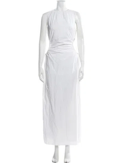 Pre-owned Sir Crew Neck Long Dress In White