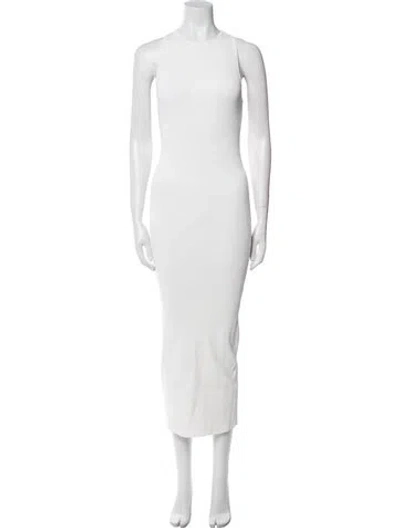 Pre-owned Sir Crew Neck Long Dress In White