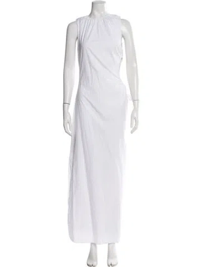 Pre-owned Sir Crew Neck Long Dress In White