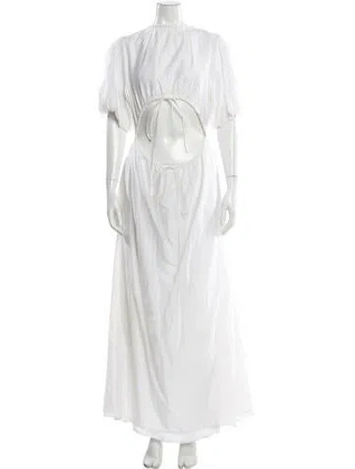 Pre-owned Sir Crew Neck Long Dress In White