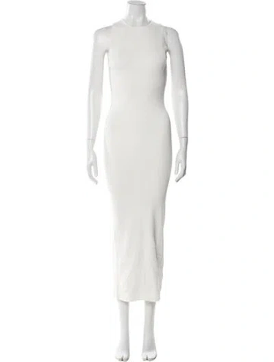 Pre-owned Sir Crew Neck Long Dress In White