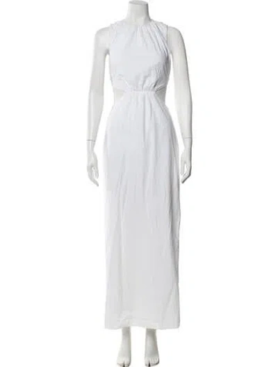 Pre-owned Sir Crew Neck Long Dress In White