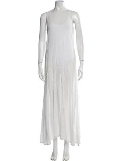 Pre-owned Sir Crew Neck Long Dress In White