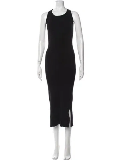 Pre-owned Sir Crew Neck Midi Length Dress In Black