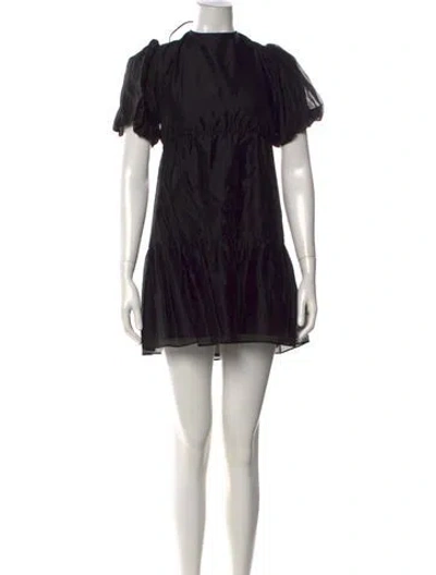 Pre-owned Sir Crew Neck Mini Dress In Black