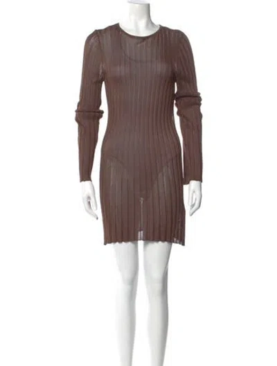 Pre-owned Sir Crew Neck Mini Dress In Brown