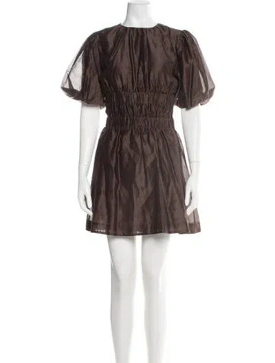 Pre-owned Sir Crew Neck Mini Dress In Brown