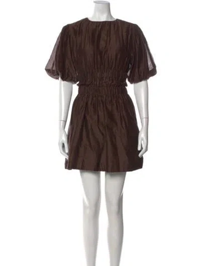 Pre-owned Sir Crew Neck Mini Dress In Brown