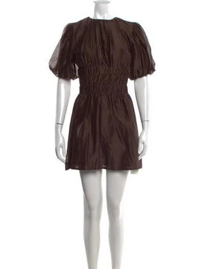 Pre-owned Sir Crew Neck Mini Dress In Brown