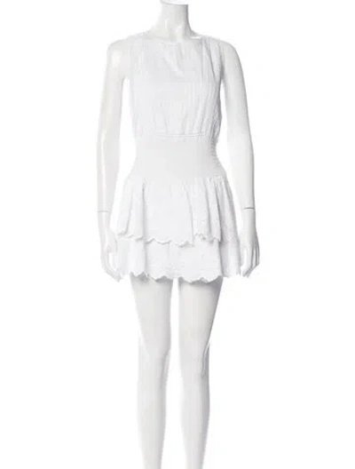 Pre-owned Sir Crew Neck Mini Dress In White