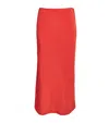 Sir Crinkle-satin Ligera Midi Skirt In Orange