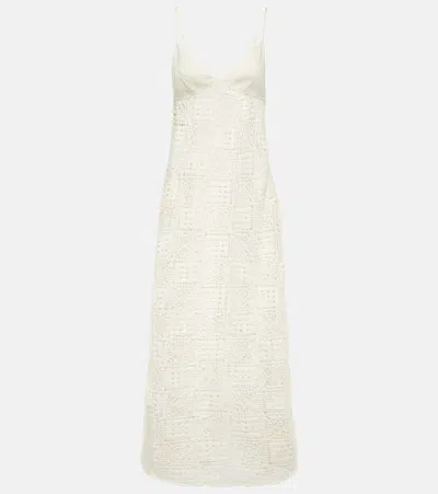 Sir Crochet Cotton Maxi Dress In Ivory