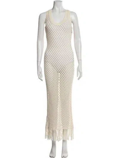 Pre-owned Sir Crochet Trim Cover-up In Neutral