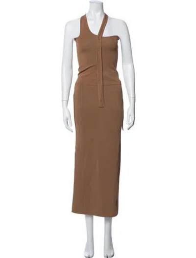Pre-owned Sir Cutout Accent Skirt Set In Brown