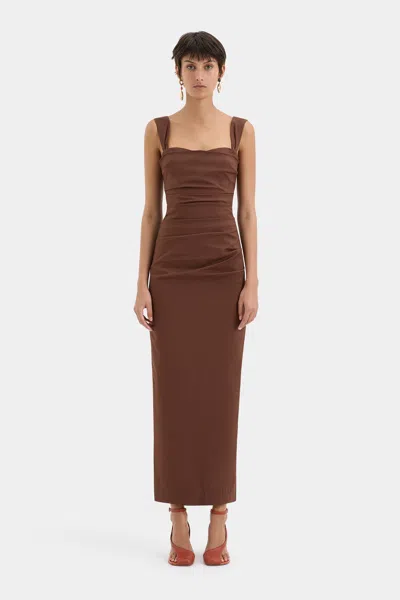 Sir Dahlia Balconette Gown In Chocolate