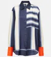 Sir Dazed Printed Silk Shirt In Blue