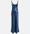 Sir Depeche Balconette Gown In Dark Blue In Blue