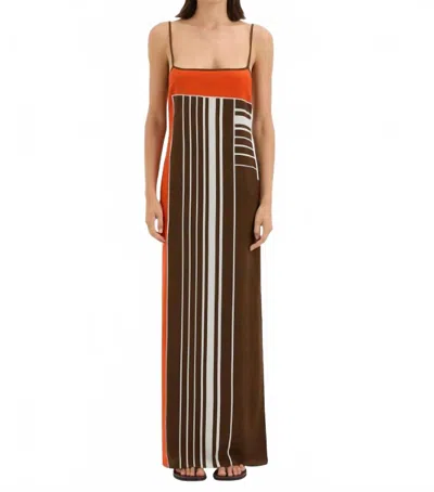 Sir Destino Scoop Slip Dress In Pacha Stripe In Multi