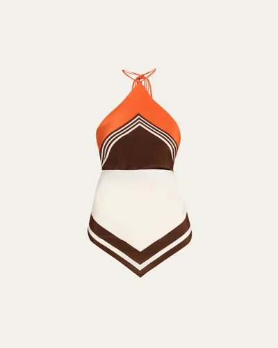 Sir Destino Silk Scarf Top In Multi