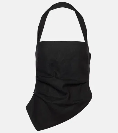 Sir Dorian Linen-blend Top In Black