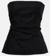 Sir Dorian Linen-blend Tube Top In Black