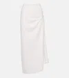 Sir Dorian Ruched Linen-blend Maxi Skirt In White