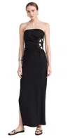 Sir Dorian Embroidered Linen And Cotton Maxi Dress In Black