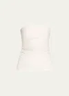 Sir Dorian Gathered Linen-blend Strapless Top In Ivory