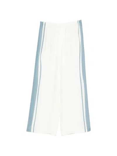 Sir Drawstring Stripe Trousers In White