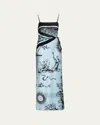 Sir Dreamwood Scarf-detail Silk Maxi Dress In Brise Soleil