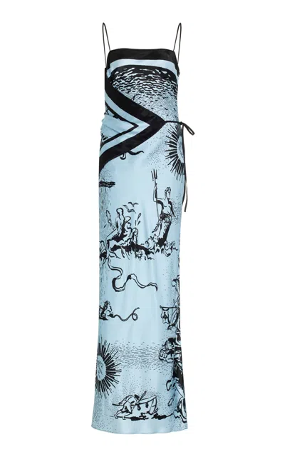 Sir Dreamwood Silk Midi Dress In Brise Soleil