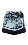 Sir Dreamwood Silk Mini Skirt In Blue