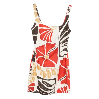 Sir Womens Fiorello Rosso Julietta Leaf-print Linen Mini Dress Xs In Multi