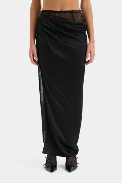 Sir Dunya Draped Skirt In Black