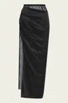 Sir Dunya Lace Corset-waist Silk Maxi Skirt