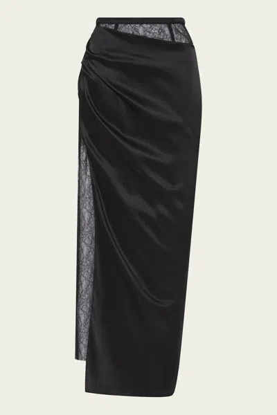 SIR DUNYA DRAPED SKIRT IN BLACK